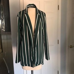 Forest green striped ASOS 6 blazer